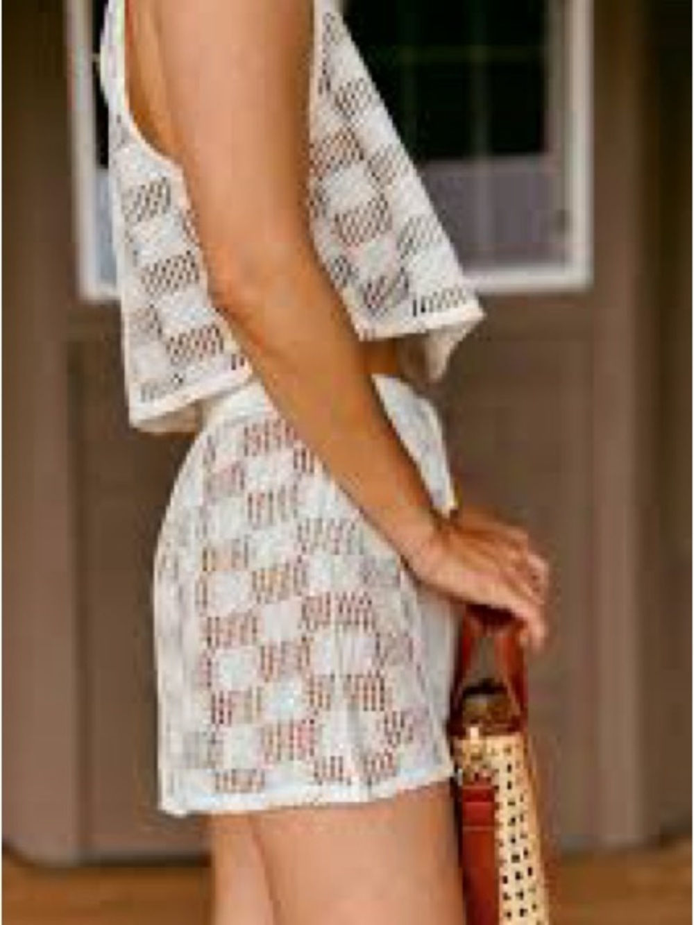 wild fable White Crochet Two-Piece Set